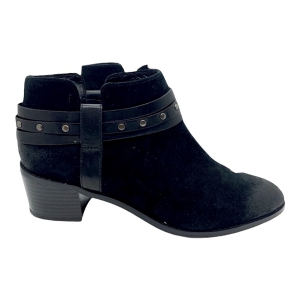 Clarks Breccan Ankle Boot Black 8 Shine Burnout Suede Western Cowgirl